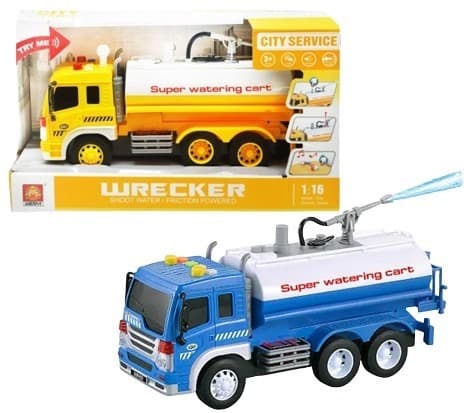 משאית מיכלית מים יורה מים כולל צלילים ואורות גודל 26 ס"מ כולל סוללות