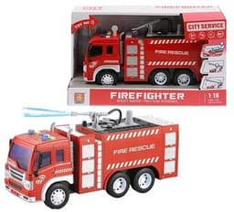 כבאית זרנוק מים כולל צלילים ואורות גודל 26 ס"מ כולל סוללות