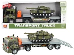 משאית גוררת טנק כולל צלילים ואורות גודל 36 ס"מ כולל סוללות