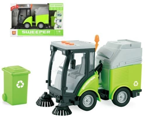 מנקה זבל ירוק כולל צלילים ואורות גודל 23 ס"מ כולל סוללות