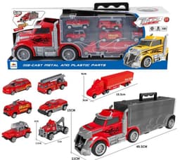 משאית כיבוי אש גוררת 7 כבאיות ואביזרים