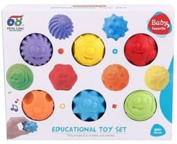 ערכת כדורים מצפצפים אכותיים לתינוק 6 יחידות בקופסת חלון מעוצבת 25 ס"מ