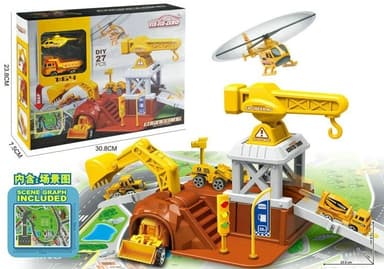 חניון תחנת אתר בנייה כולל 2 מכוניות