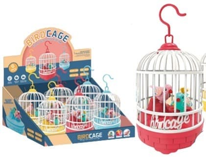 זוג ציפורים בכלוב גודל 14 ס"מ