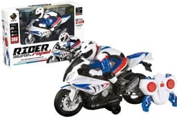 אופנוע שלט לבן 4 כיוונים גודל 28 ס"מ