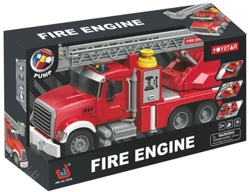 כבאית מוציאה מים כולל צלילים ואורות גודל 38 ס"מ כולל סוללות