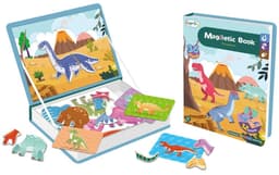 ספר פאזל מגנטי דינוזאורים 36 חלקים כולל 12 כרטיסיות