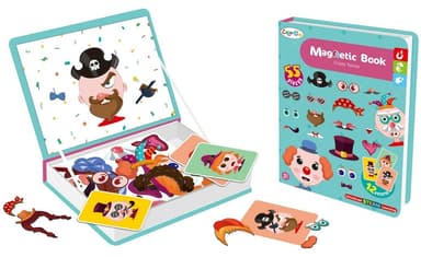 ספר פאזל מגנטי פרצופים כולל 12 כרטיסיות