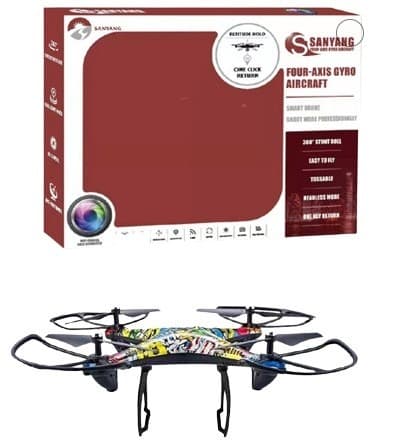 רחפן שלט גרפיטי גודל 35 ס"מ כולל מייצב גובה ומטען USB