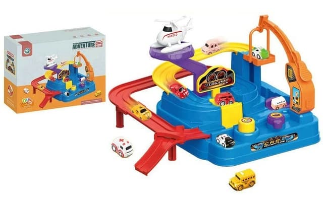 מסלול מחשולים מאתגר לתינוק כולל 2 מכוניות