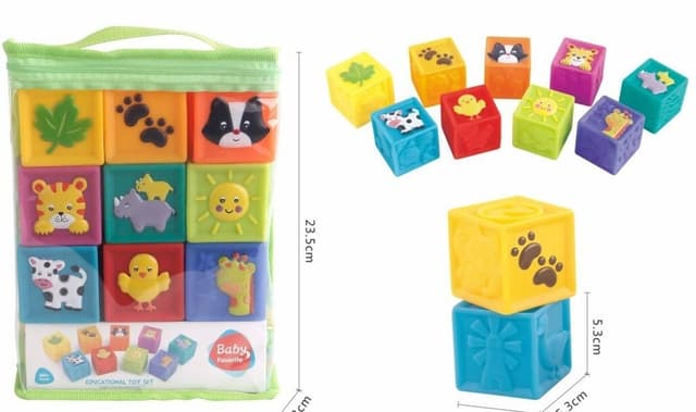 קוביות חיות איכותיות מצפצפות לאמבטיה בתיק PVC גודל 23 ס"מ