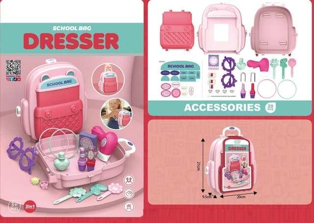 תיק מזוודת טיפוח כולל פן ואביזרים