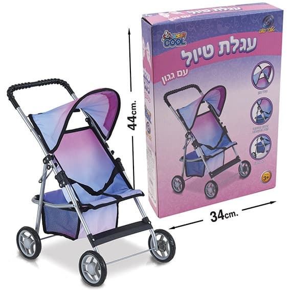 עגלת בובה טיולון 4 גלגלים