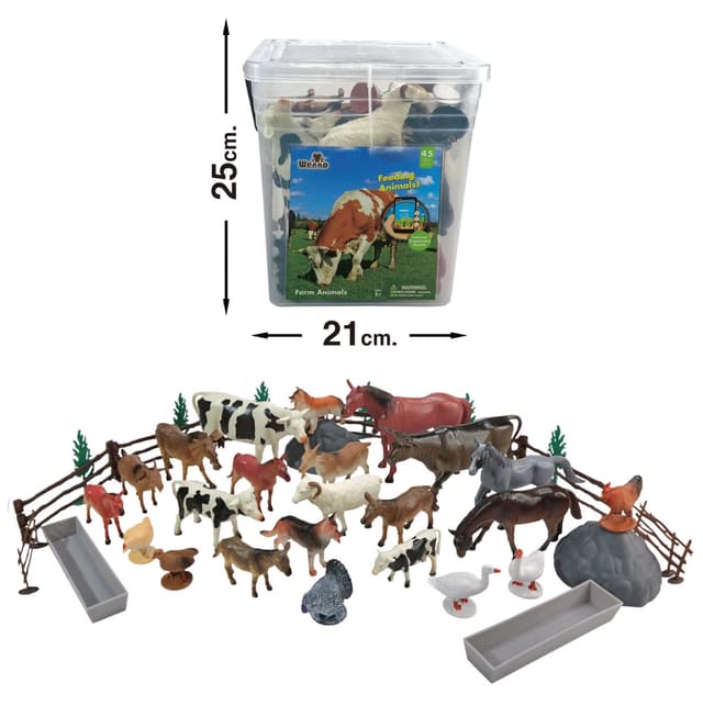 חיות חווה במארז קופסא גדול 45יח'