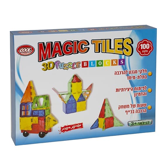 משחק מגנטים 100יח' אריזה צבעונית