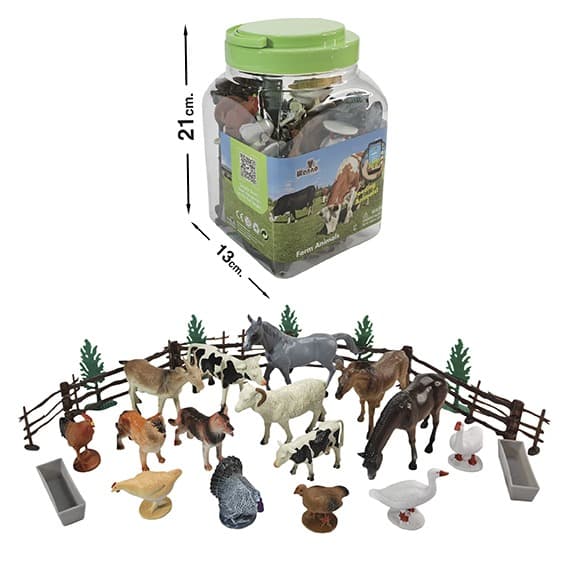 חיות חווה 30יח' במארז צנצנת