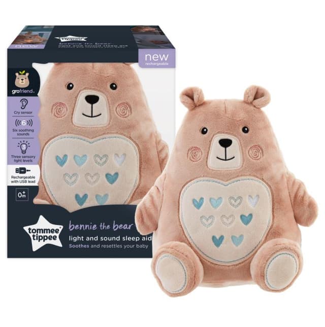 בני הדב -משמיע רעש לבן ותאורת לילה (נטען ע"י USB)