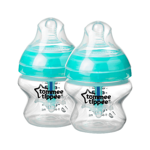 זוג בקבוקי אנטי-קוליק כחול 150 מ"ל של טומי טיפי מסדרת Tommee Tippee Advanced Anti-Colic