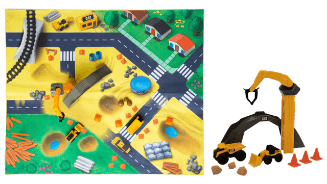 ערכת משחק עם משטח פעילות כולל אביזרי בנייה מבית CAT