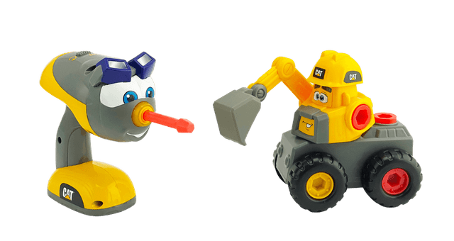 ערכת משחק מקדחה בניה ותיקון מחפרון מסדרת CAT JUNIOR