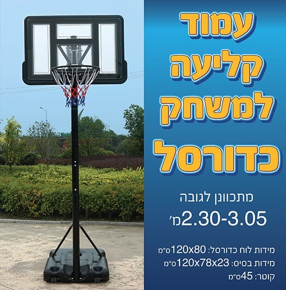 סטנד כדורסל ענק 2.3-3.05