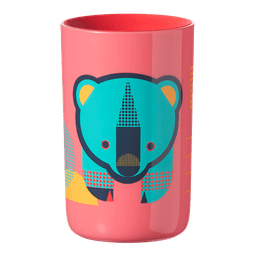 כוס 360 Easiflow חסינת דליפות ללא ידיות אחיזה - אדום עם ציור דב