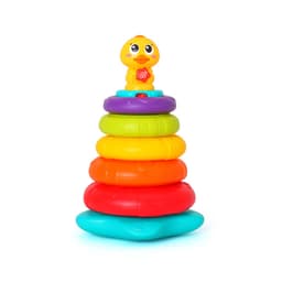 מגדל טבעות ברווז עם קשת וענן - Little Rainbow Duck Stacking Toy
