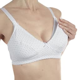 חזיית הנקה מיקרופייבר בצבע לבן עם נקודות - Nursing Microfibre Bra White