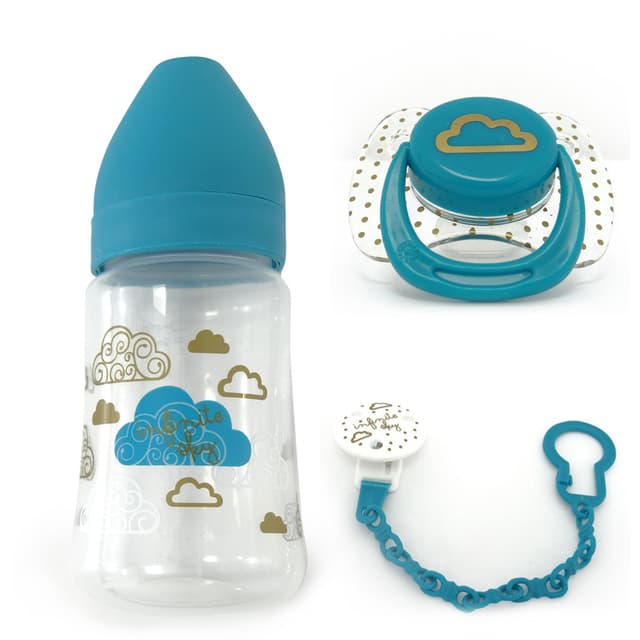 סט בקבוק + מוצץ + מחזיק מוצץ - Feeding Bottle + Soother + Soother Clip Set