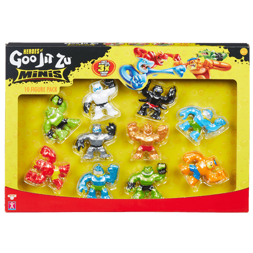 גו ג'יט זו - סט מיני בובות נמתחות - 10 דמויות גיבורי ג'ו ג'יט זו - Goo Jit Zu