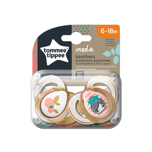 זוג מוצצים מסדרת מודה 6-18 חודשים - ורוד