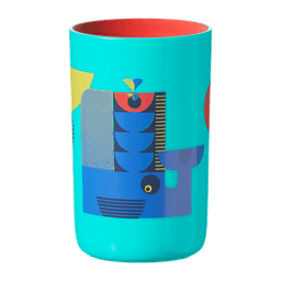 כוס 360 Tommee Tippee Easiflow חסינת דליפות ללא ידיות אחיזה - ירוק מנטה עם ציור לוויתן