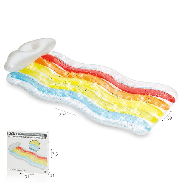 מזרן צבעי הקשת נצנצים 202*89 ס”מ