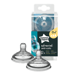 פטמה אנטי קוליק בזרימה משתנה 0m+ (פתח X) מסדרת Advances Anti Colic (זוג במארז)