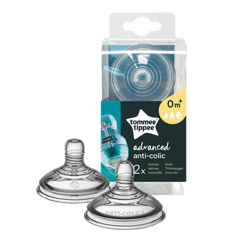 פטמה אנטי קוליק בזרימה משתנה 0m+ (פתח X) מסדרת Advances Anti Colic (זוג במארז)
