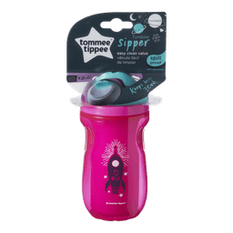 בקבוק שתייה סגול-ורוד 260 מ"ל 12m+ עם פיה מסדרת Tommee Tippee Sippee