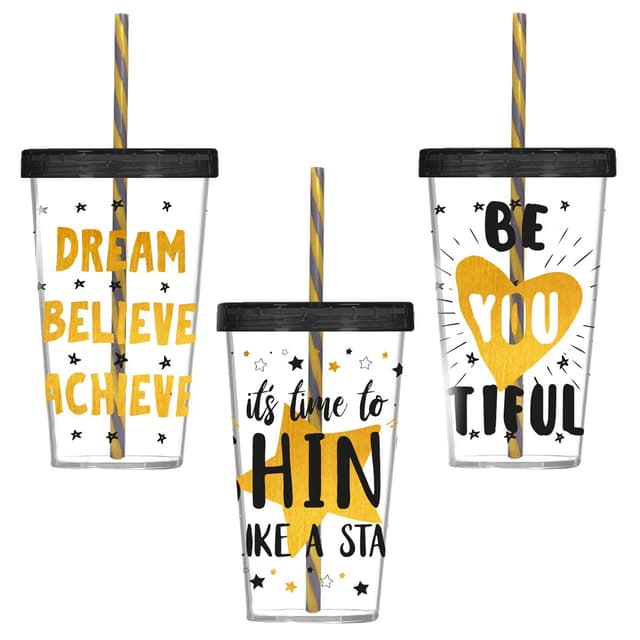 כוס קש מעוצבת 660 מ”ל