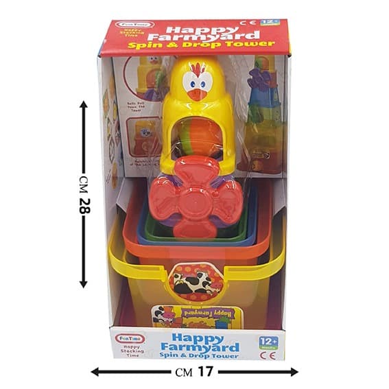 מגדל צבעוני עם כדורים וחיות 6יח'