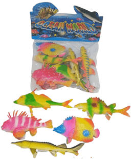 עולם הים כולל 6 חיות ים גודל 15 ס"מ