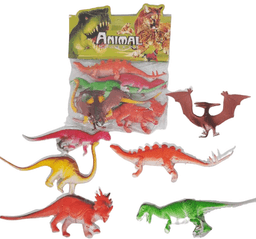 עולם היורה כולל 6 דינוזאורים גודל 15 ס"מ דגם 1