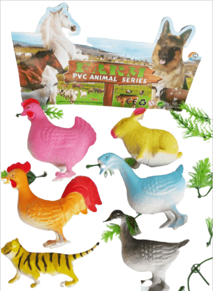 חיות משק כולל 6 חיות משק גודל 15 ס"מ