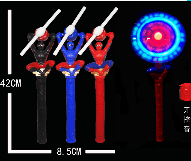 שרביט כרוסלה מאוורר כולל אורות וצלילים עכביש 42 ס"מ כולל סוללות