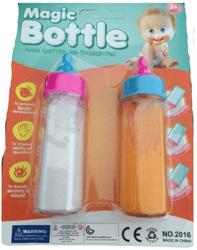 זוג בקבוקי חלב לבובה
