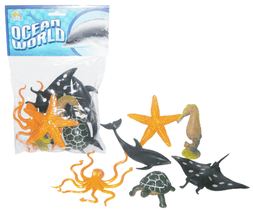חיות עולם הים גודל 13 ס"מ כולל 6 חיות ים