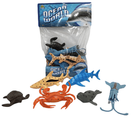 חיות עולם הים גודל 13 ס"מ כולל 6 חיות ים