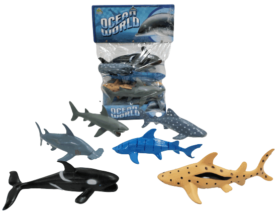 חיות עולם הים גודל 18 ס"מ כולל 6 חיות ים