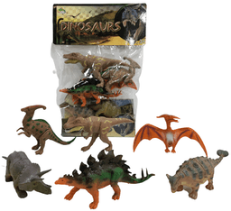 עולם היורה כולל 6 דינוזאורים גודל 18 ס"מ