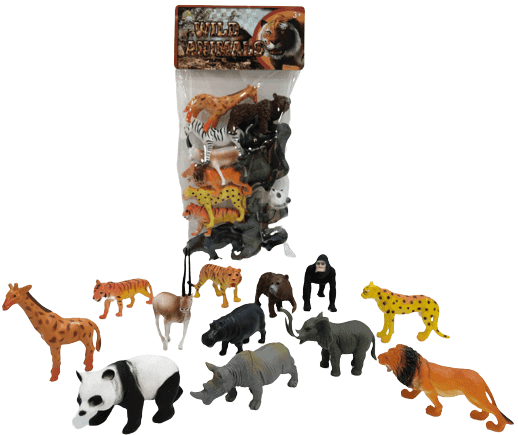 חיות בר כולל 12 חיות בר גודל 10 ס"מ