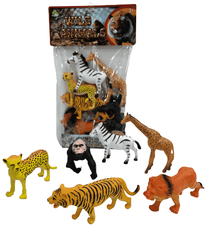 חיות בר כולל 6 חיות בר גודל 18 ס"מ