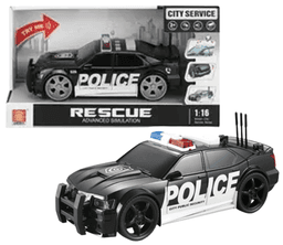 מכונית משטרה שחור כולל צלילים ואורות גודל 24 ס"מ כולל סוללות